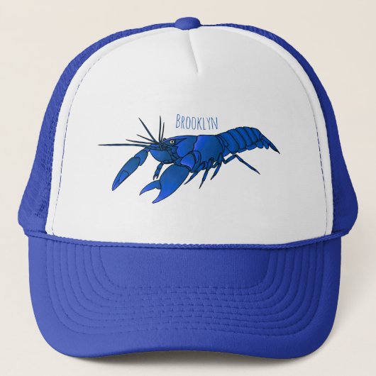 Blauwe cartoon trucker pet (Voorkant)