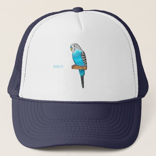 Blauwe cartoon trucker pet (Voorkant)