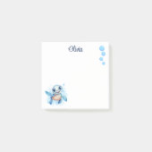Blauwe Cartoon Turtle gepersonaliseerd Post-it® Notes (Voorkant)