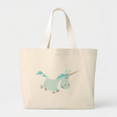 Blauwe Cartoon Unicorn tas (Voorkant)