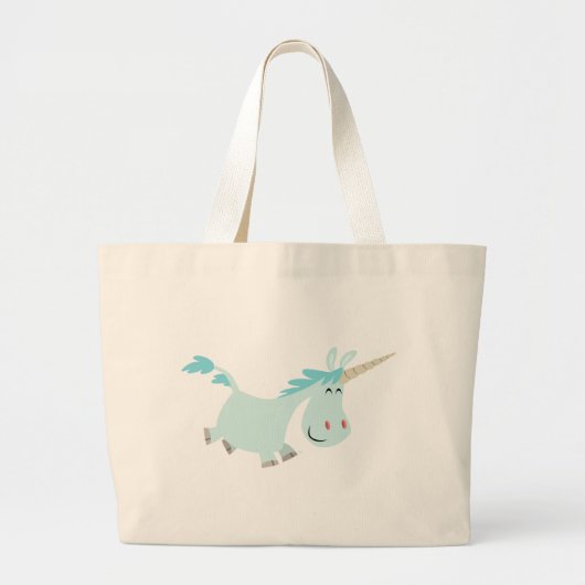 Blauwe Cartoon Unicorn tas (Voorkant)