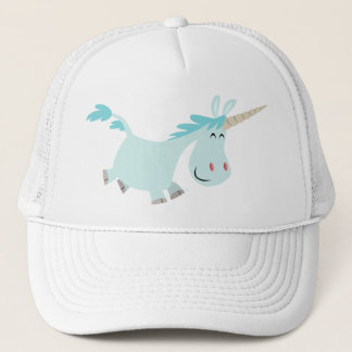 Blauwe Cartoon Unicorn vrachtwagenchauffeur pet