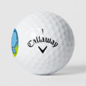 Blauwe cartoon van olifanten golfballen (Logo)