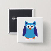 Blauwe cartoon vierkante button 5,1 cm (Voorkant /achterkant)