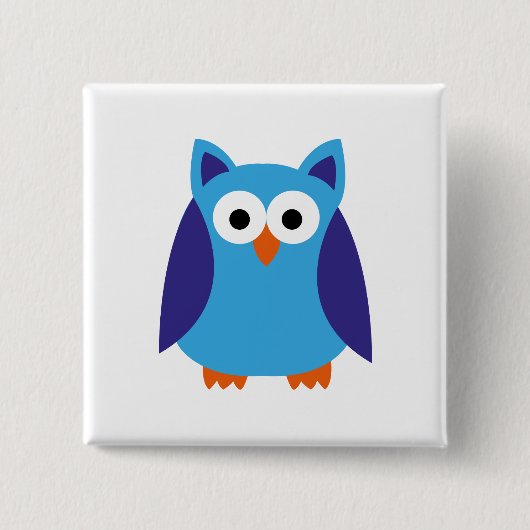 Blauwe cartoon vierkante button 5,1 cm (Voorkant)