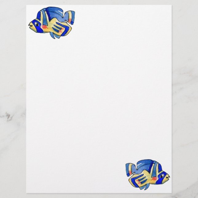 Blauwe Cartoon vlindervis (Voorkant)