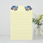 Blauwe Cartoon vlindervis Briefpapier (Staand voorkant)