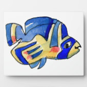 Blauwe Cartoon vlindervis Fotoplaat (Voorkant)