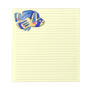 Blauwe Cartoon vlindervis Notitieblok