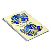Blauwe Cartoon vlindervis Notitieboek (Rechterzijde)