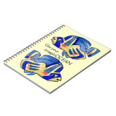 Blauwe Cartoon vlindervis Notitieboek (Linkerzijde)