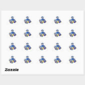 Blauwe Cartoon vlindervis Sticker (Vel)