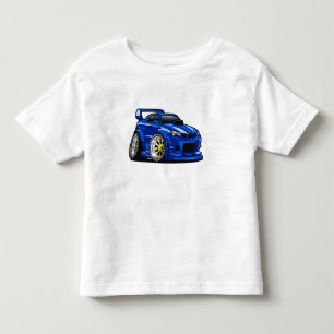 Blauwe cartoon voor de snelheid van de spierwagen  kinder shirts