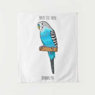 Blauwe cartoon wandkleed