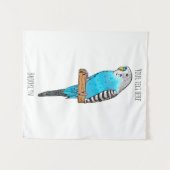 Blauwe cartoon wandkleed (Voorkant (horizontaal))