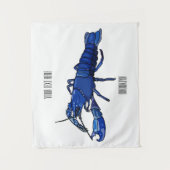 Blauwe cartoon wandkleed (Voorkant)