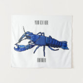 Blauwe cartoon wandkleed (Voorkant (horizontaal))