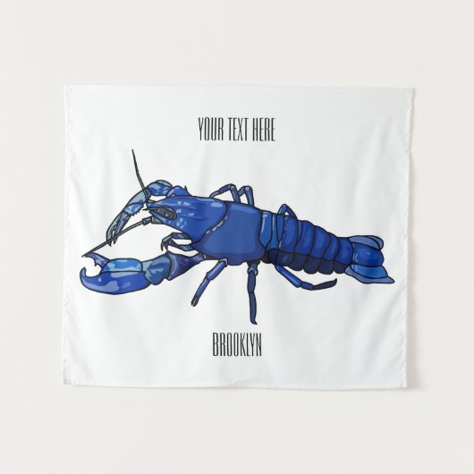 Blauwe cartoon wandkleed (Voorkant (horizontaal))