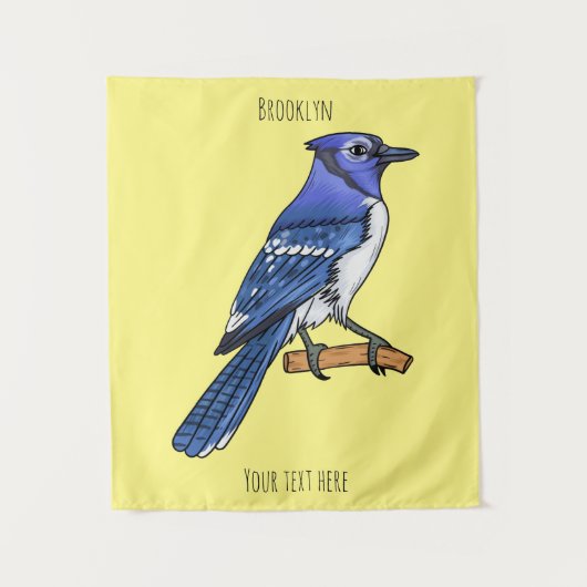 Blauwe cartoon wandkleed (Voorkant)