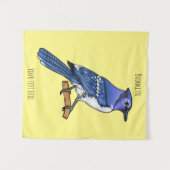 Blauwe cartoon wandkleed (Voorkant (horizontaal))
