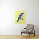 Blauwe cartoon wandkleed (In situ)