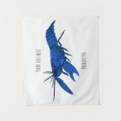 Blauwe cartoon wandkleed (Voorkant)