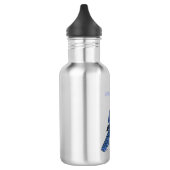 Blauwe cartoon waterfles (Links)