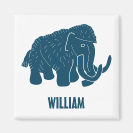 Blauwe Cartoon Wooly Mammoth, speciaal gepersonali Magneet