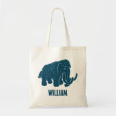 Blauwe Cartoon Wooly Mammoth, speciaal gepersonali Tote Bag (Voorkant)