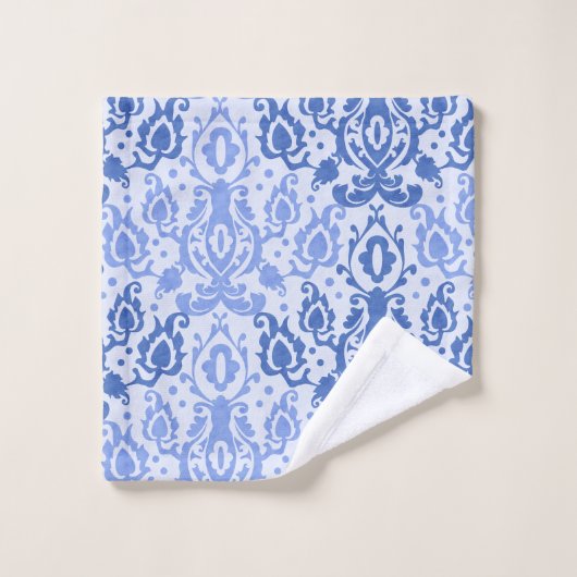 Blauwe Casbah Marokkaanse Damask Bad Handdoek (Wasdoekje)