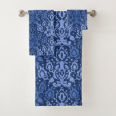Blauwe Casbah Marokkaanse Damask Bad Handdoek (Insitu)