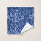Blauwe Casbah Marokkaanse Damask Bad Handdoek (Wasdoekje)