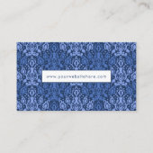 Blauwe Casbah Marokkaanse Damask Visitekaartje (Achterkant)