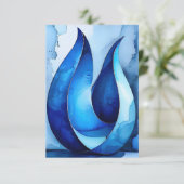 Blauwe Cascade Abstract Bedankkaart (Staand voorkant)