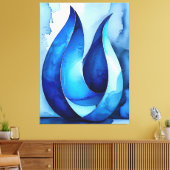 Blauwe Cascade Abstract Canvas Afdruk (Insitu (Woonkamer))