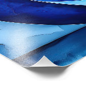 Blauwe Cascade Abstract Foto Afdruk (Hoek)