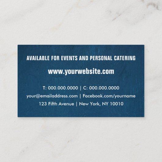 Blauwe catering voor de rivierkreeft van de suiker visitekaartje (Achterkant)