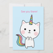 Blauwe caticorn meowgical verjaardag kaart (Achterkant)