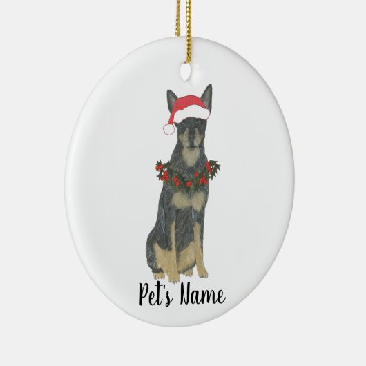 Blauwe Cattledog Heeler Kerstmis Keramisch Ornament (Rechts)