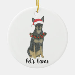 Blauwe Cattledog Heeler Kerstmis Keramisch Ornament
