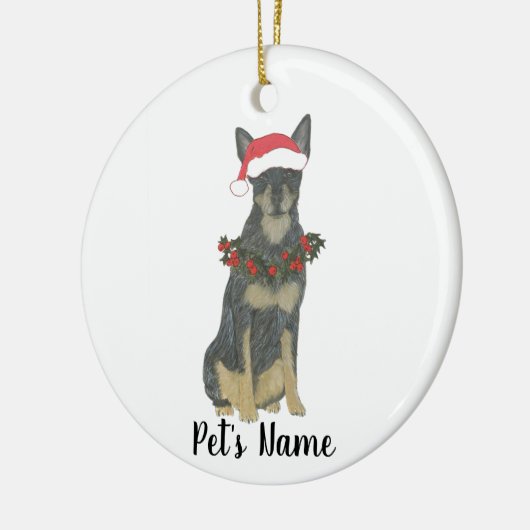 Blauwe Cattledog Heeler Kerstmis Keramisch Ornament (Links)