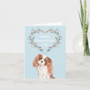 Blauwe Cavalier King Charles Spaniel Hond Valentij Feestdagen Kaart