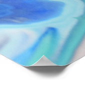 Blauwe Cellen Marine Vloeibare Abstracte Moderne M Poster (Hoek)