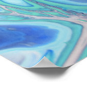Blauwe Cellen Navy Vloeibare Abstracte Moderne Mar Poster (Hoek)