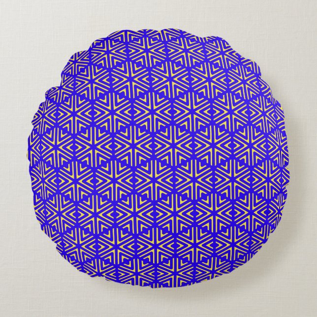 Blauwe cellen rond kussen (Voorkant)