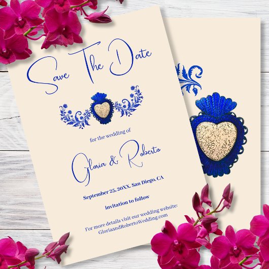 Blauwe Champagne Milagro Hart Mexicaan Save the Da Kaart