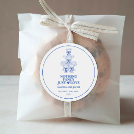 Blauwe Champagnetoren Niets gewoons, gewoon liefde Ronde Sticker