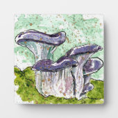 Blauwe champignons met deklaag of waterverf fotoplaat (Voorkant)