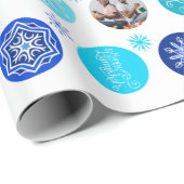 Blauwe Chanoeka foto Cadeaupapier (Rol Hoek)