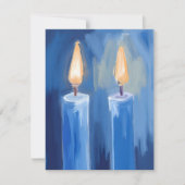 Blauwe Chanoeka kaarsen Feestdagenkaart (Voorkant)